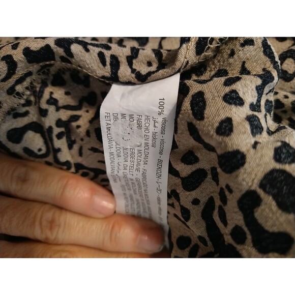 Zara Leopard Ruched Puff Long Sleeve Maxi Dress Xs Boho Cottage Core - Picture 9 of 9